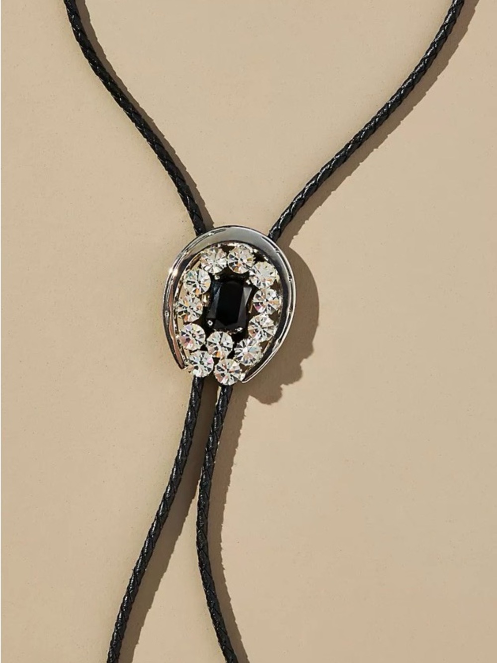 Anthropologie sold out Black rhinestone Pendant Bolo Necklace - Women Jewelry